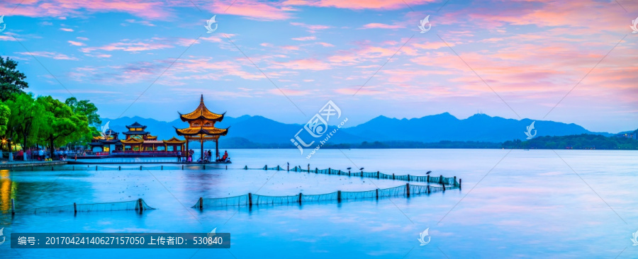 杭州西湖风光全景,大画幅