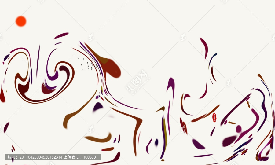 沙發(fā)背景水墨裝飾畫(huà)