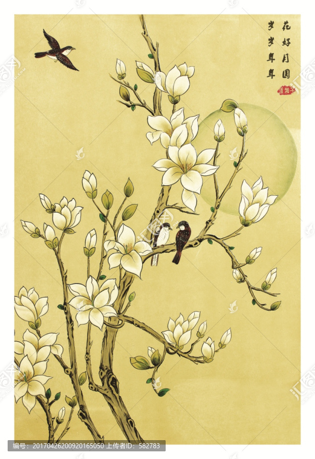 花鳥裝飾畫,手繪油畫