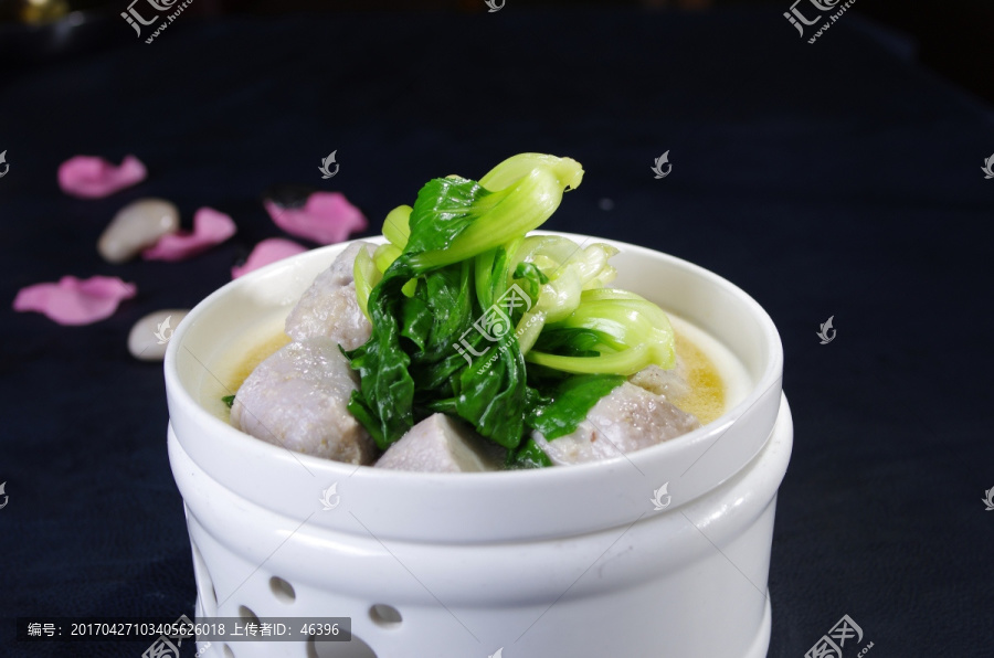 肉丸鸡毛菜