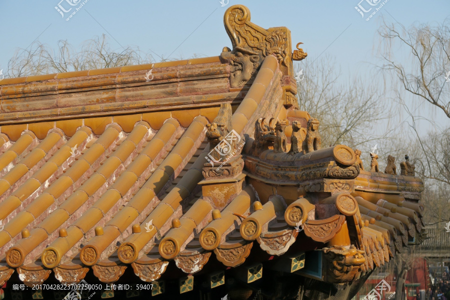 黄琉璃瓦屋顶,古建筑屋檐