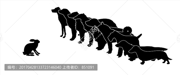 兔子和狗狗剪影