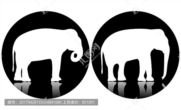 兩個(gè)標(biāo)志的大象