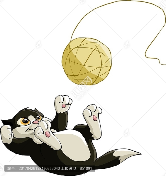 在玩毛線的插圖