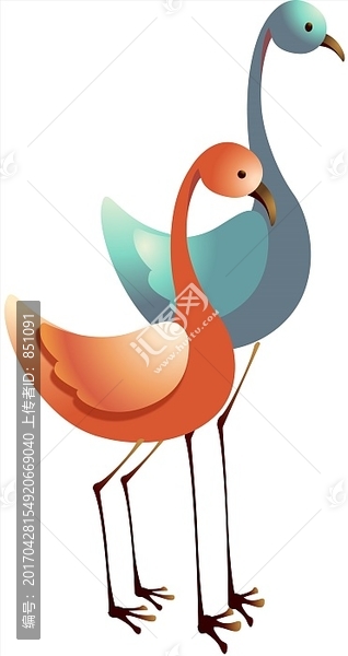 卡通動物矢量插畫
