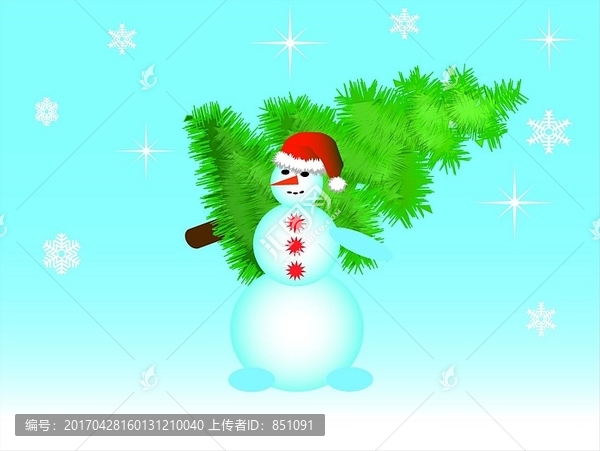 雪人黑人樹木矢量圖