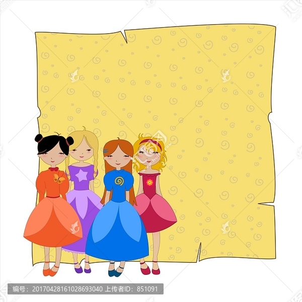 四个小女孩插图