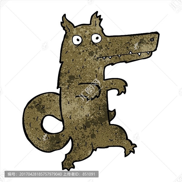 卡通動物狼插畫
