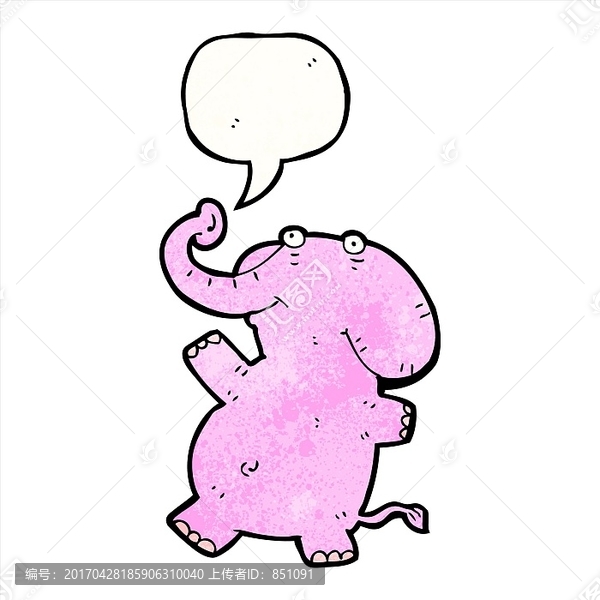 卡通動物大象插畫