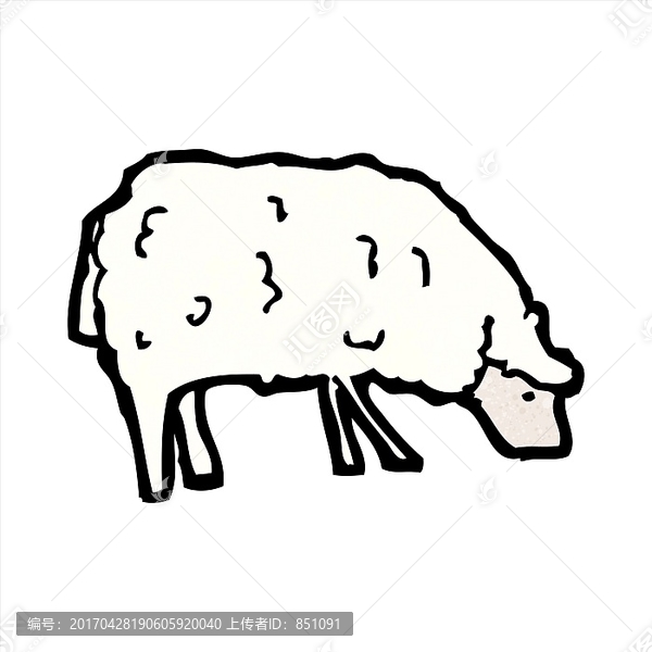 卡通動(dòng)物綿羊插畫(huà)