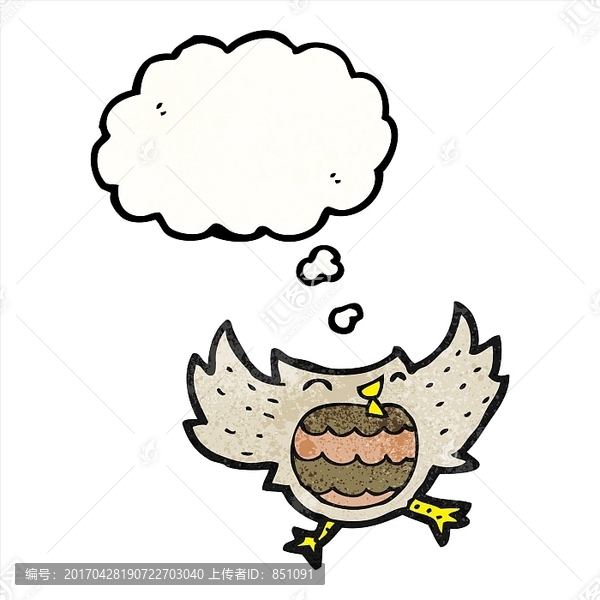 卡通動物貓頭鷹插畫