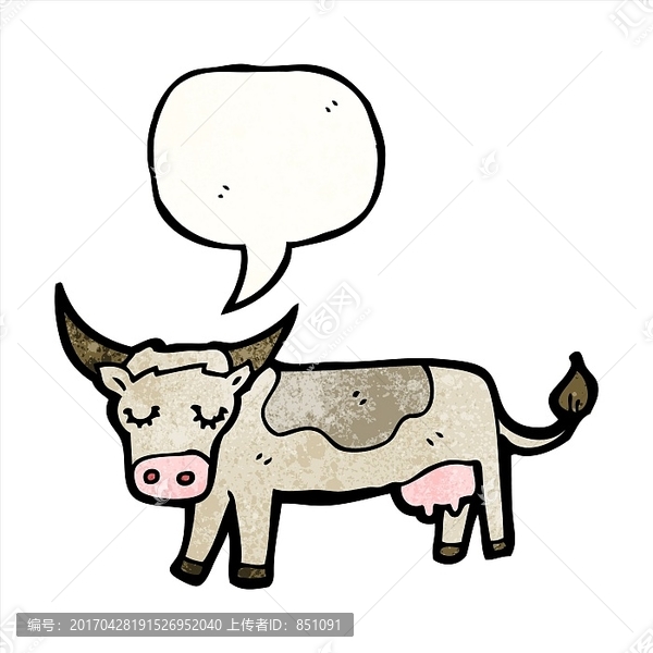 卡通動物奶牛插畫
