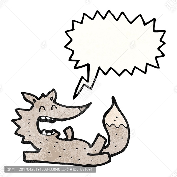 卡通動物狼插畫