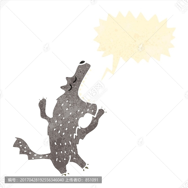 卡通動物狼插畫