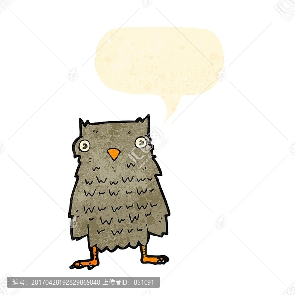 卡通動(dòng)物貓頭鷹插畫