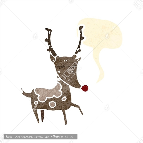 卡通動物馴鹿插畫