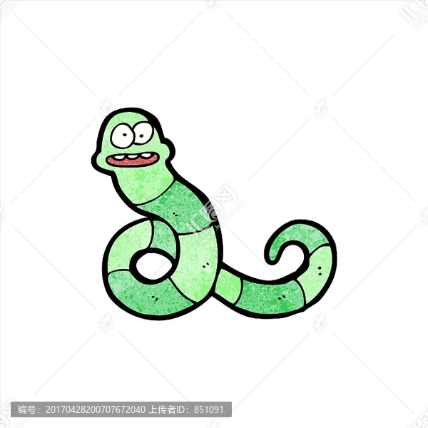 卡通動物蛇插畫