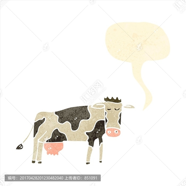 卡通動(dòng)物奶牛插畫