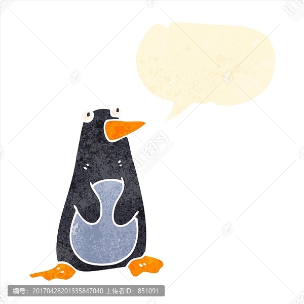 卡通企鵝插畫