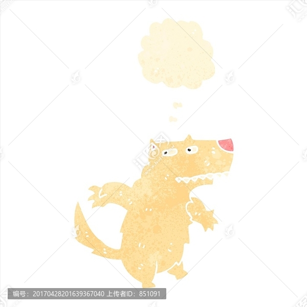 卡通白狼插畫