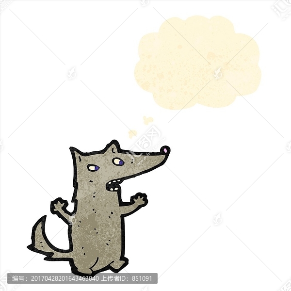 卡通狼插畫
