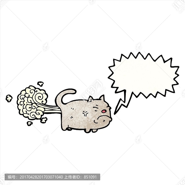 在放屁貓咪卡通插畫