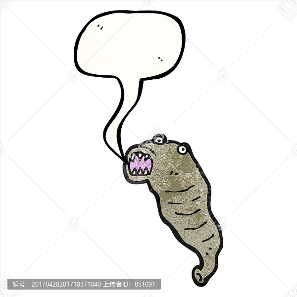 卡通動物水蛭插畫