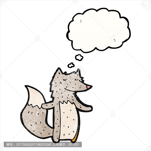 卡通動物狼插畫