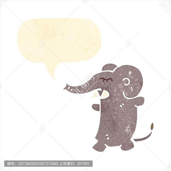 卡通大象插畫