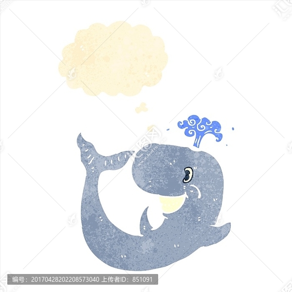 卡通鯨魚插畫