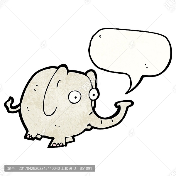 卡通大象插畫