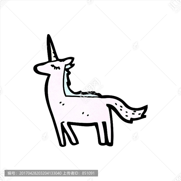 卡通獨(dú)角獸插畫