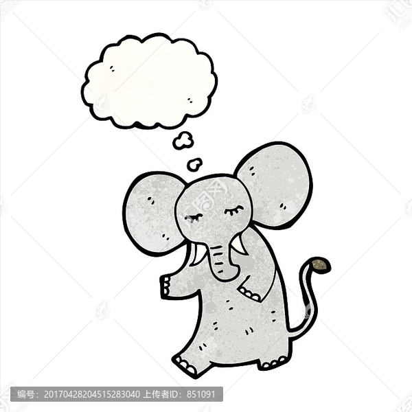 卡通大象插畫