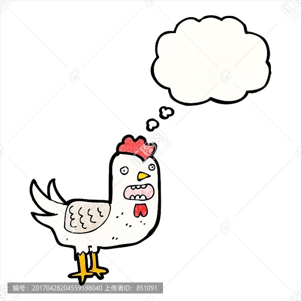 卡通公雞插畫