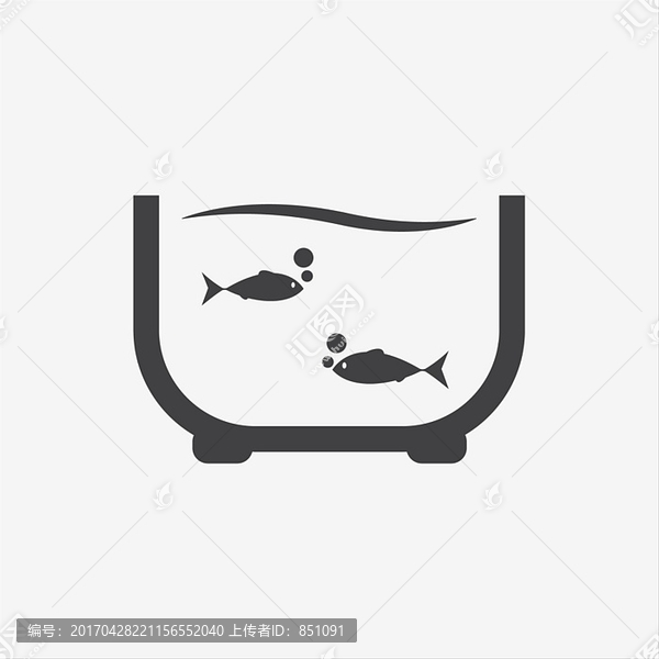 水族彩色魚缸矢量圖