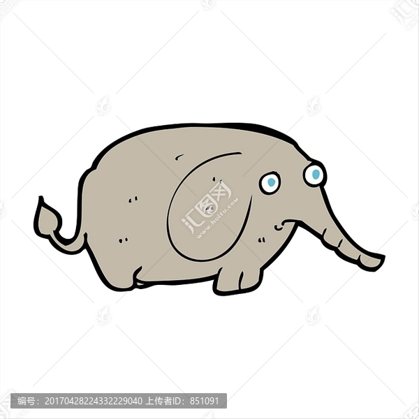 悲傷的卡通小象