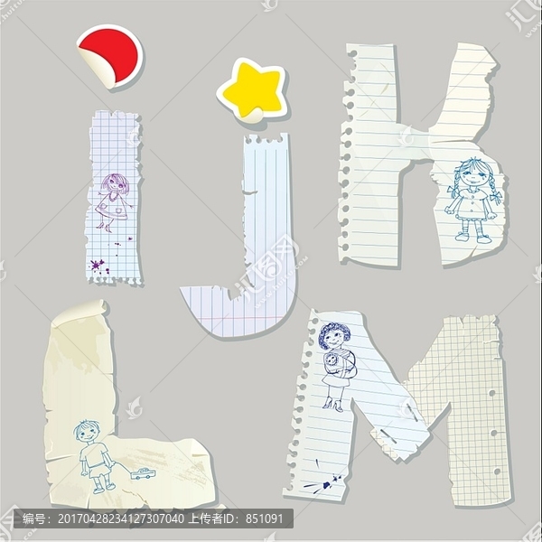 字母I，j，K，L，M