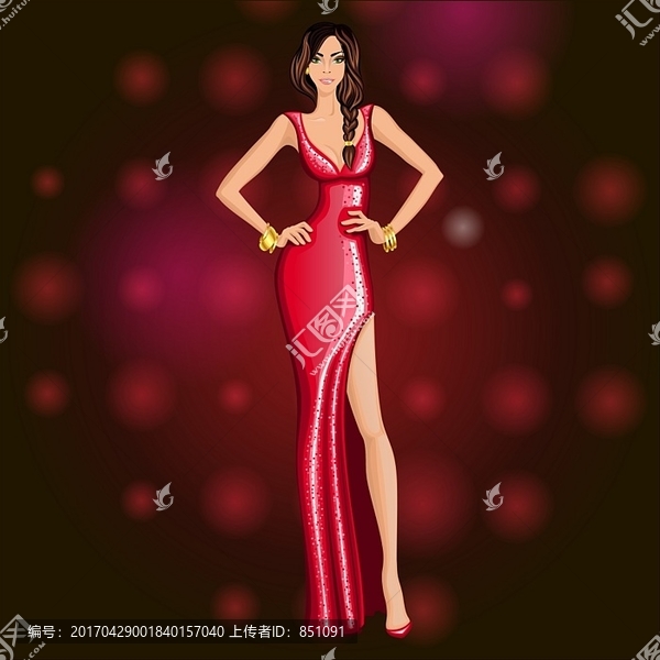 長(zhǎng)腿美女矢量插畫