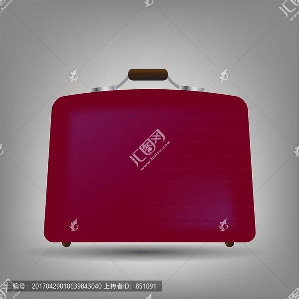 红色行李箱图标矢量图