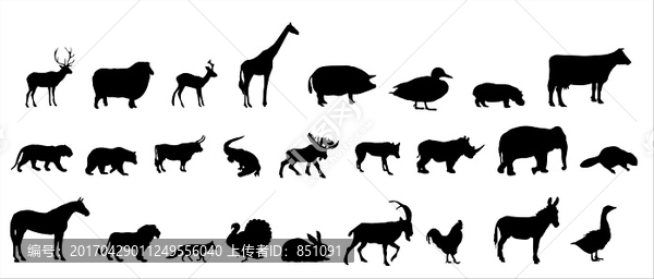 動物剪影矢量圖