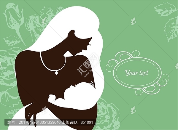 美麗的母親抱著嬰兒插圖