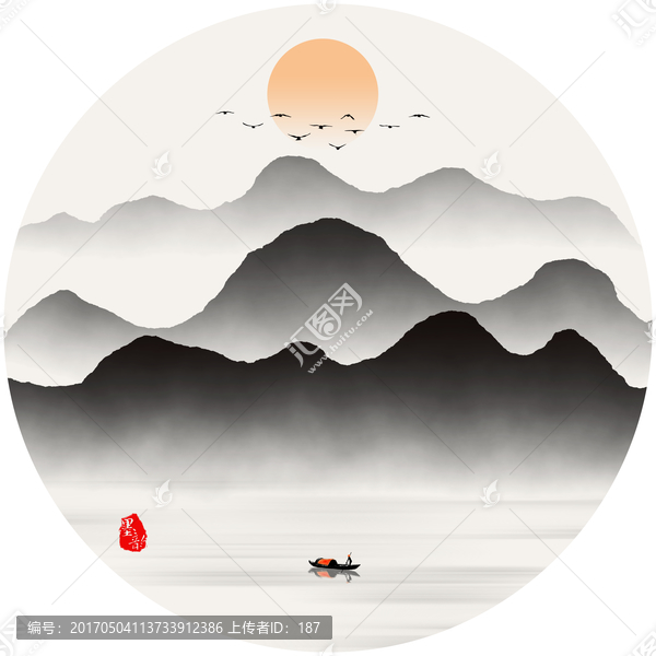現(xiàn)代水墨裝飾畫,禪境水墨畫