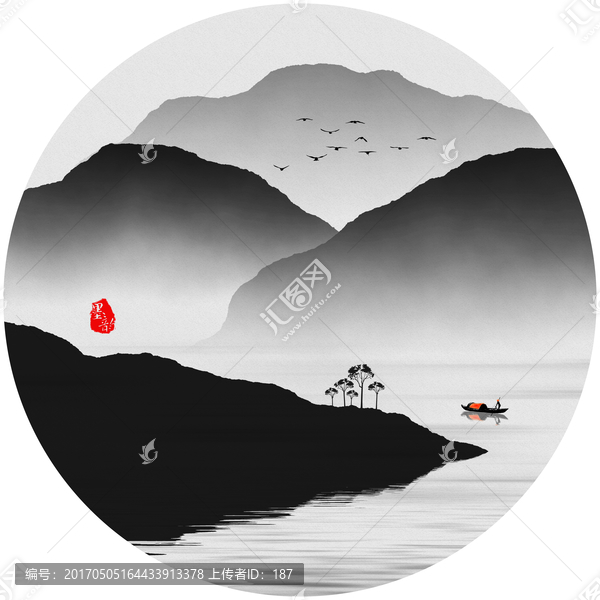 水墨意境裝飾畫,水墨掛畫,意境