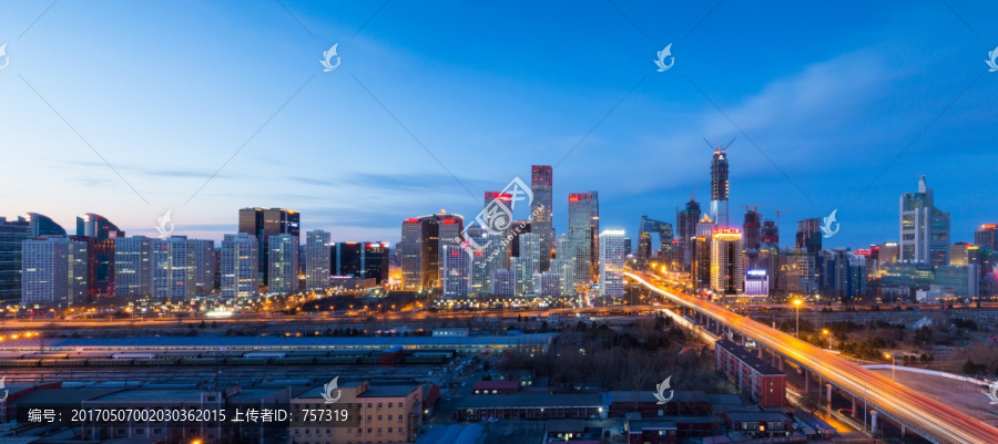 北京CBD国贸商圈夜景