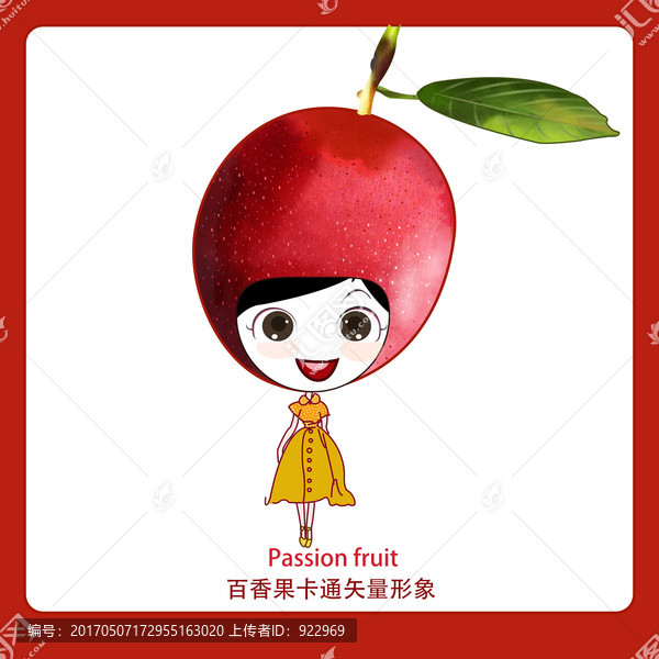 卡通百香果,雞蛋果,水果女孩