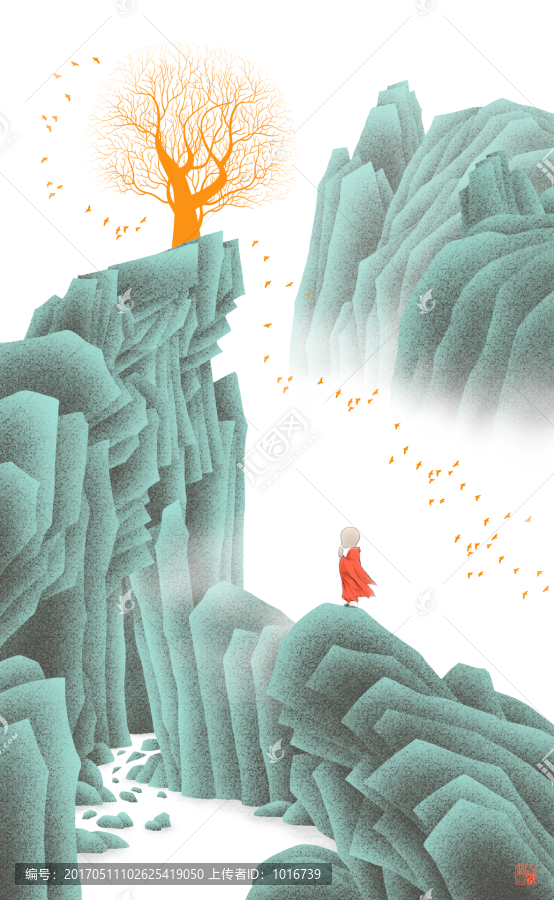 禪意水墨山水畫