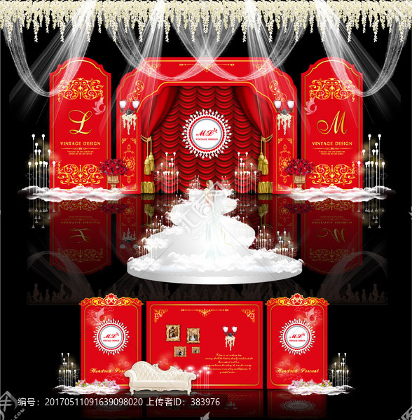 紅色歐式婚禮主題效果圖