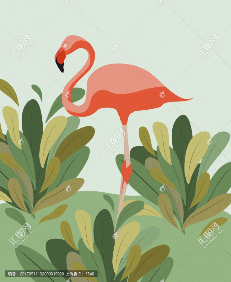 火烈鳥插畫,手機殼,畫畫本封面