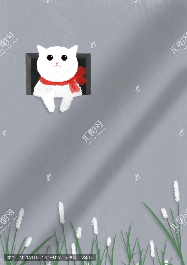 手繪插畫封面文具書簽psd分層