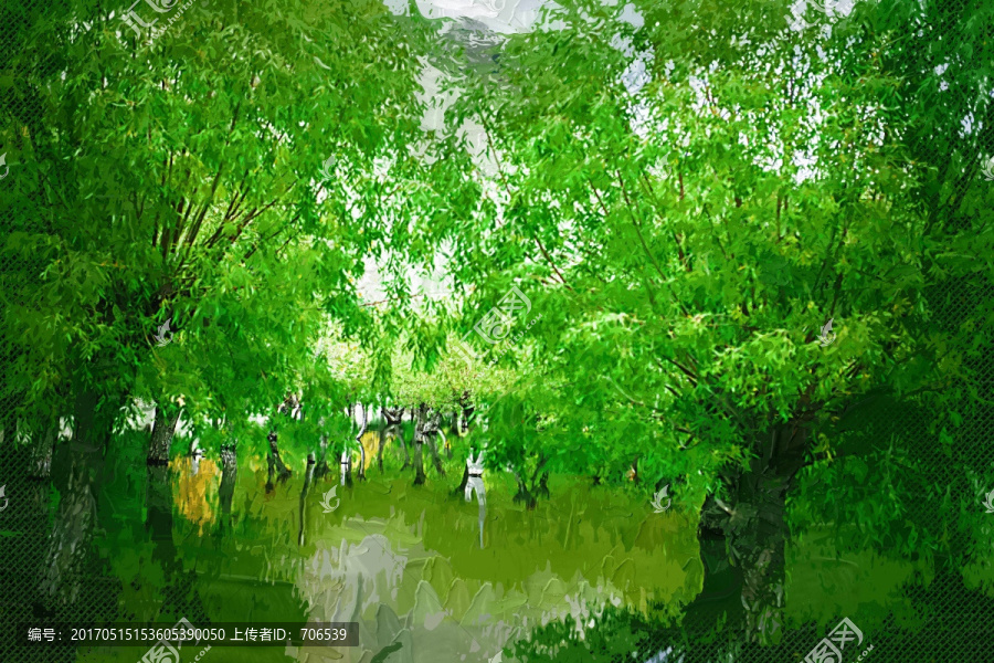 油畫樹林